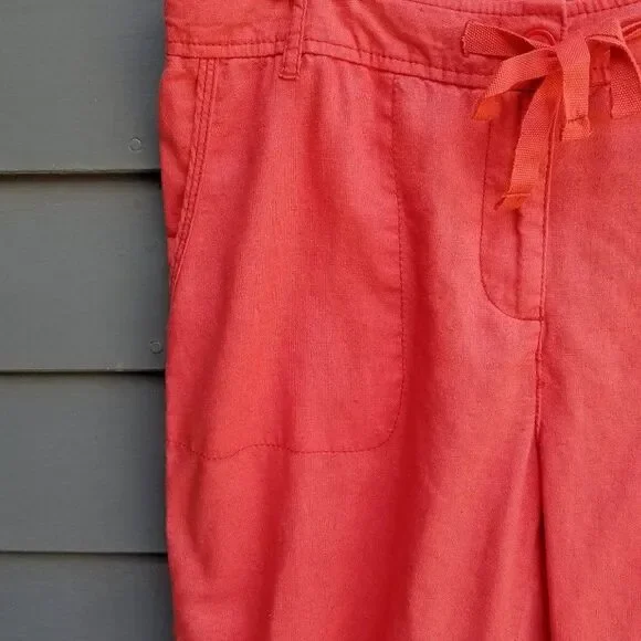 Joe Fresh Red Draw String Cropped Pants Size 8 - Picture 6 of 11